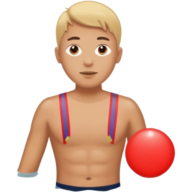 кружок красный в нем человек занимается плаваньем emoji