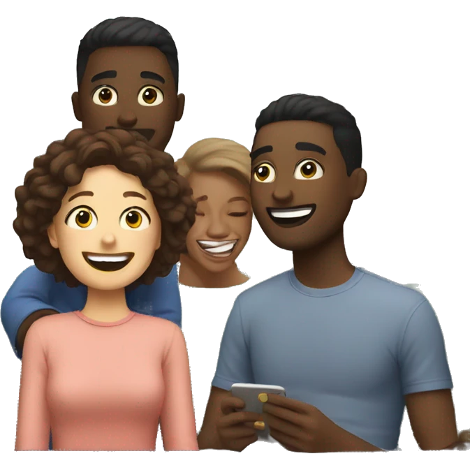 friends enjoying time indoors emoji