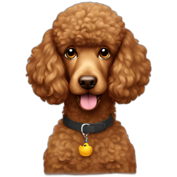 brown poodle face with a duck body emoji