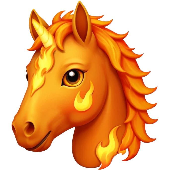 Scared fire horse emoji  emoji
