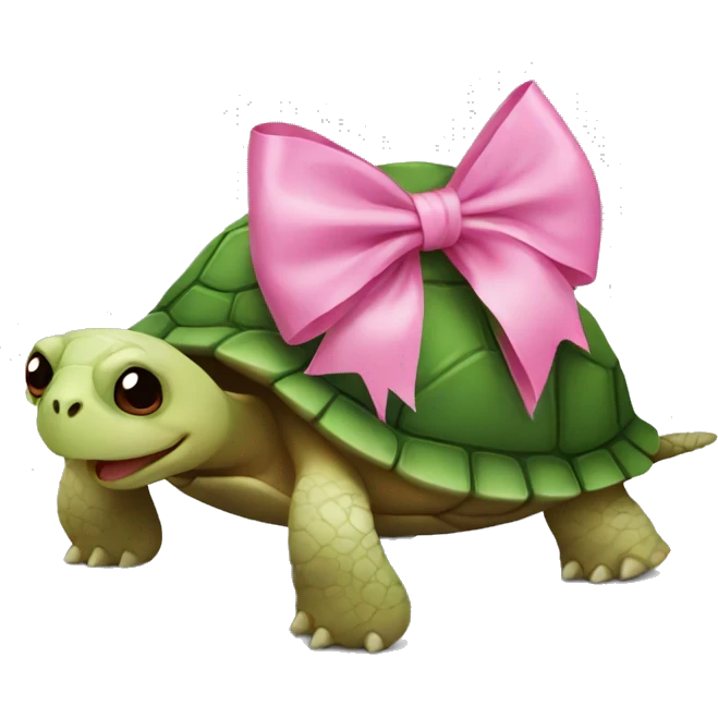 turtle with a pink bow  emoji