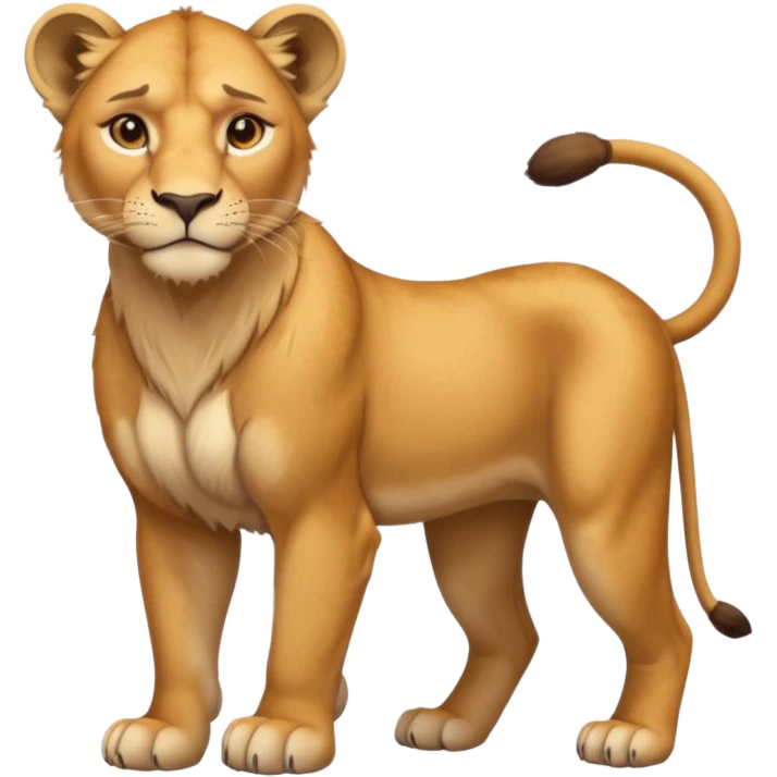 in lion family, only mother., full body emoji