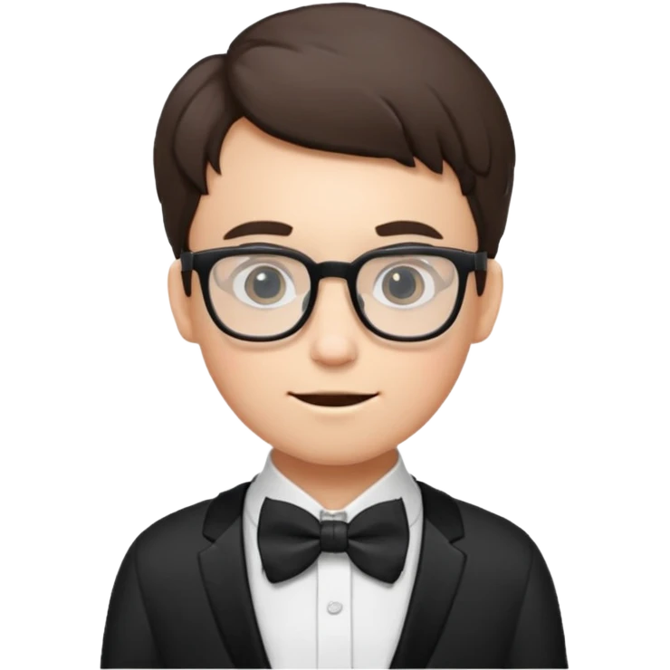 Nerdy specs boy  emoji with bow emoji