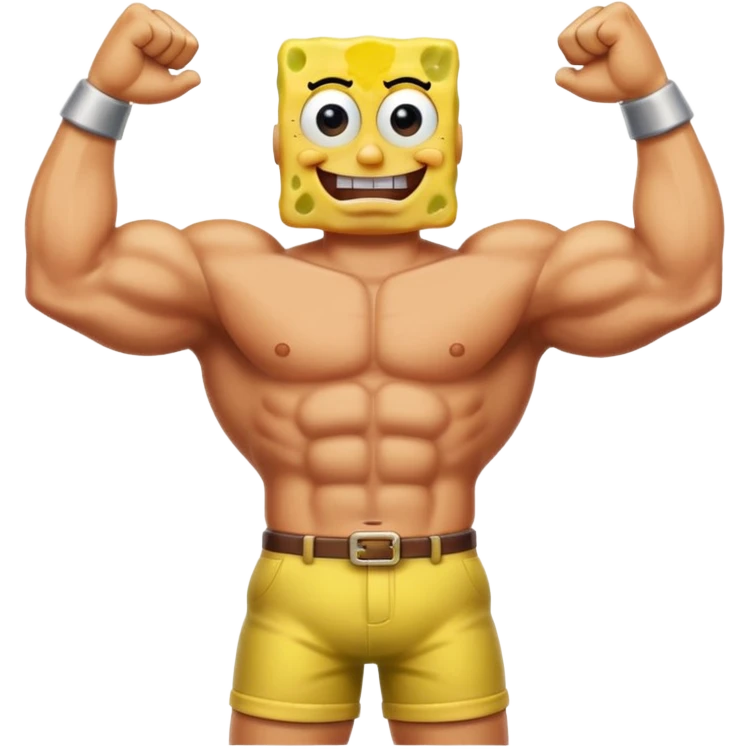 Spongebob squarepants as a body builder emoji