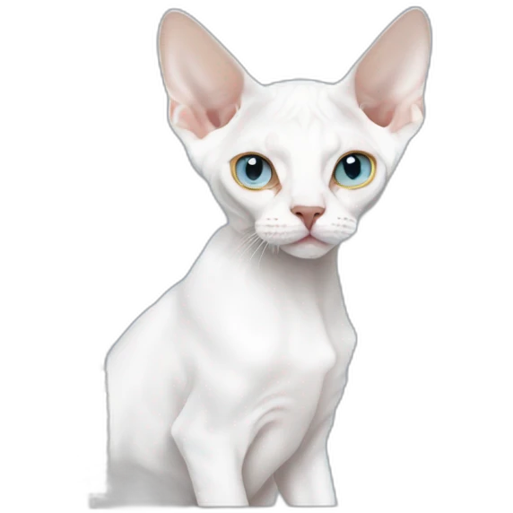 Slim white devon rex with light blue eyes notebook emoji