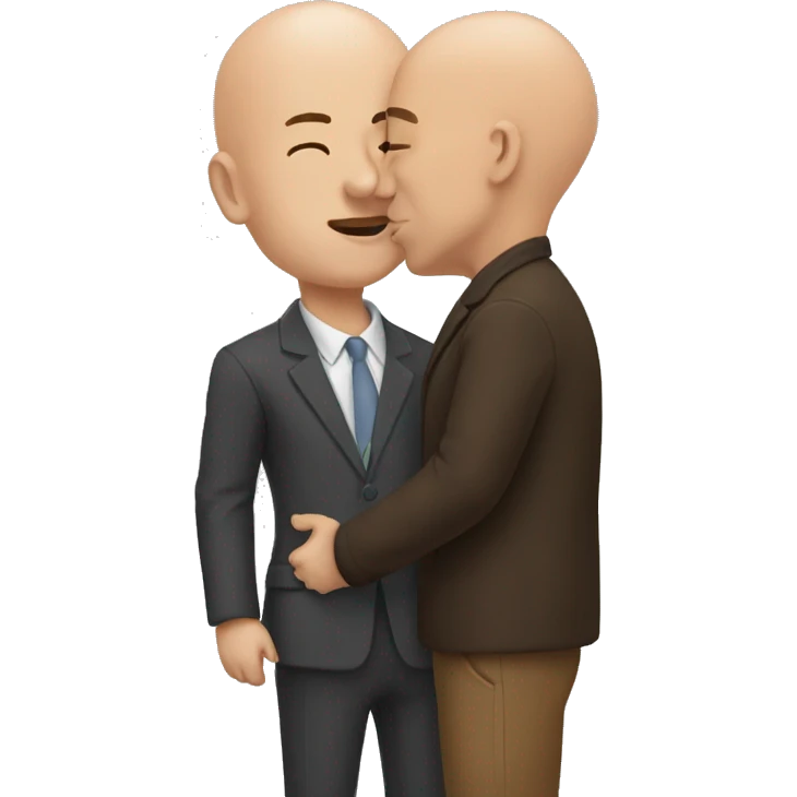 My emoji kissing bald man emoji