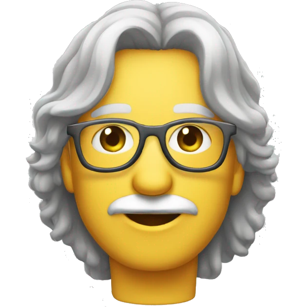 vieux  cheuveux gris a lunette emoji