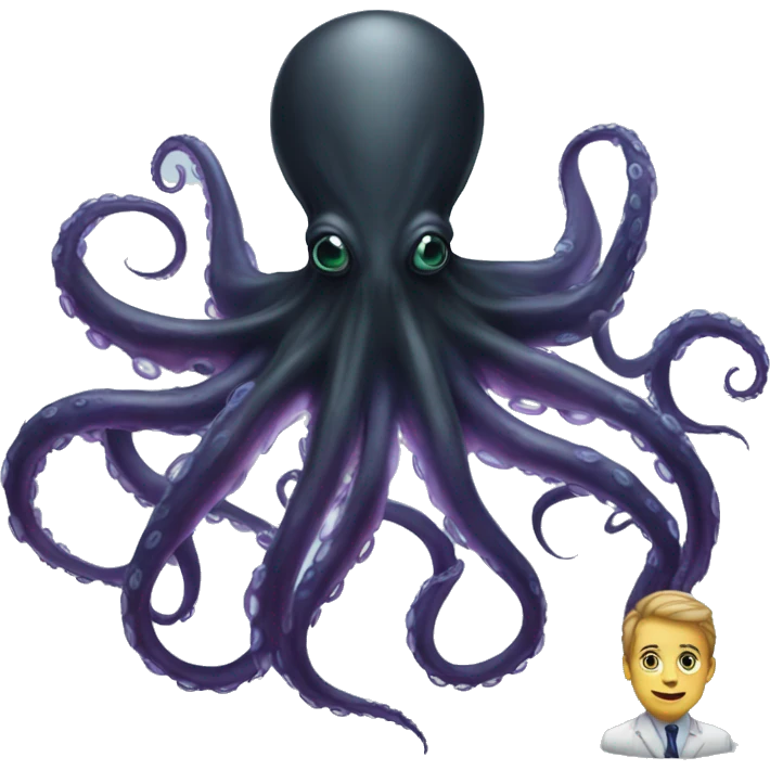 Black Alien Octopus with a scientist  emoji