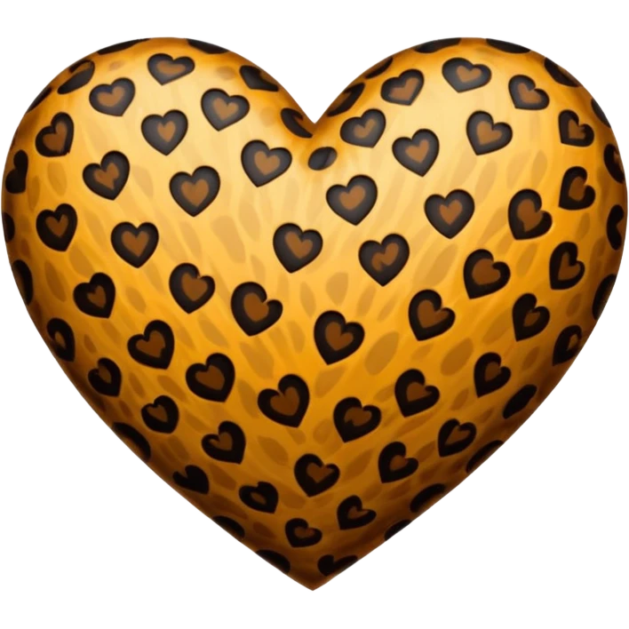 leopard print heart emoji