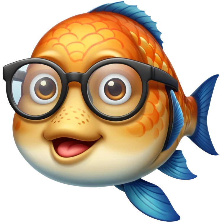 Fish wearing glasses emoji