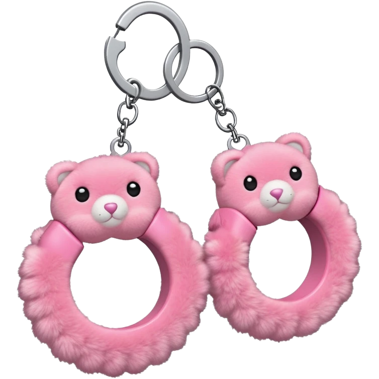 Fluffy pink handcuffs emoji