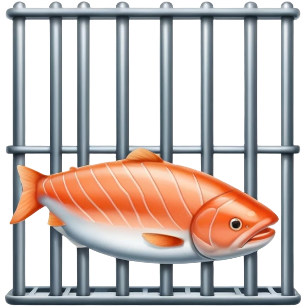 Smoked salmon behind bars in prison emoji