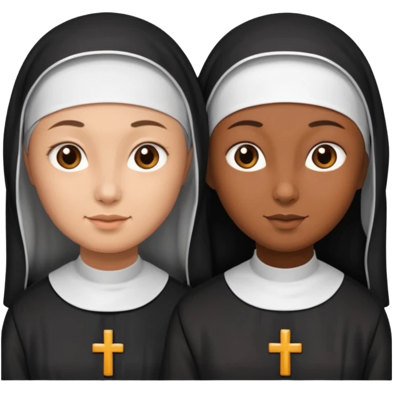 Two nuns one tan and one brown emoji