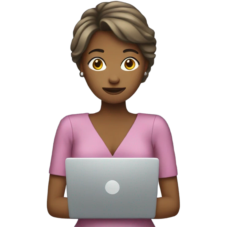 Woman with dress and compute emoji