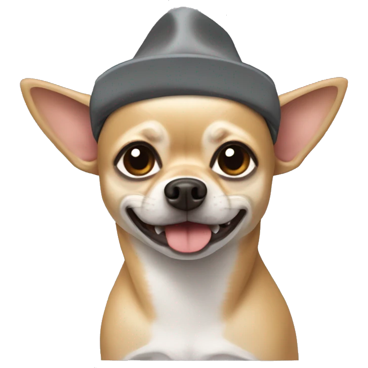 tan Chihuahua mix shark hat emoji
