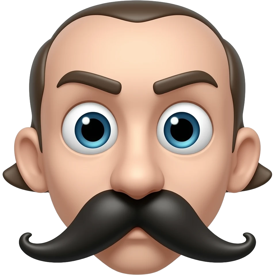Mullet and mustache on penis emoji