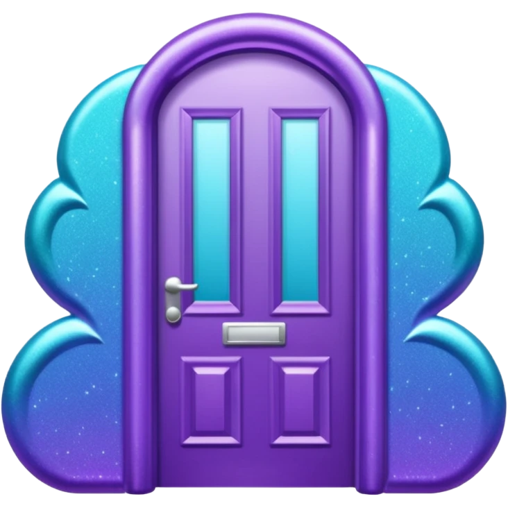 Glitter Purple and Cian door emoji