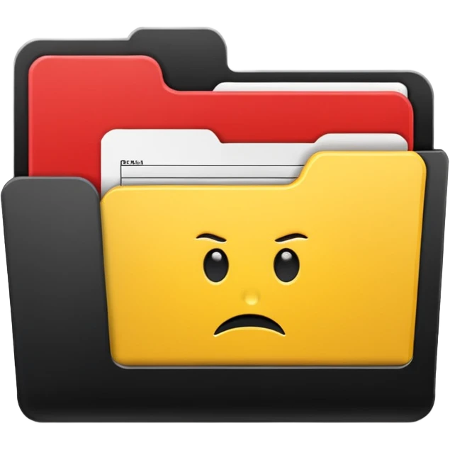 Warnschild + Mini Aktenordner emoji