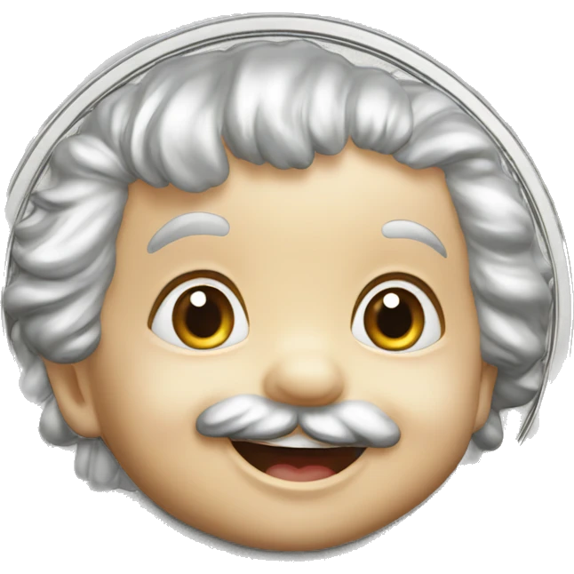 albert einstein happy baby face silver medal emoji