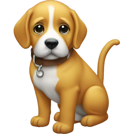 Cane con camicia gialla che esplora la natura emoji