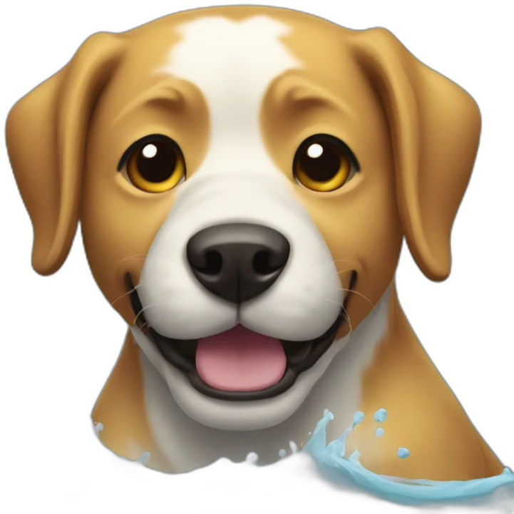 dog playing water polo emoji