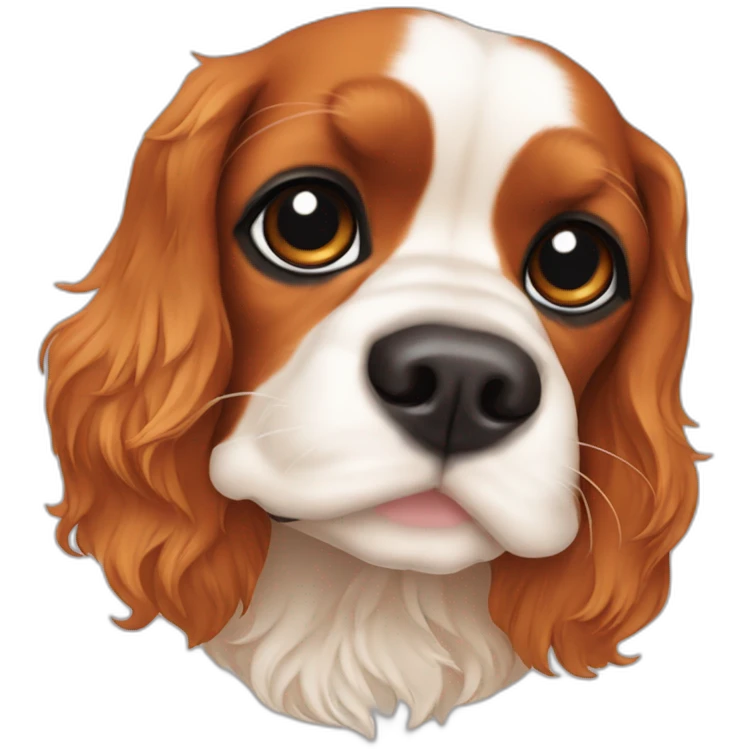 Cavalier King Charles Spaniel paw covered face emoji
