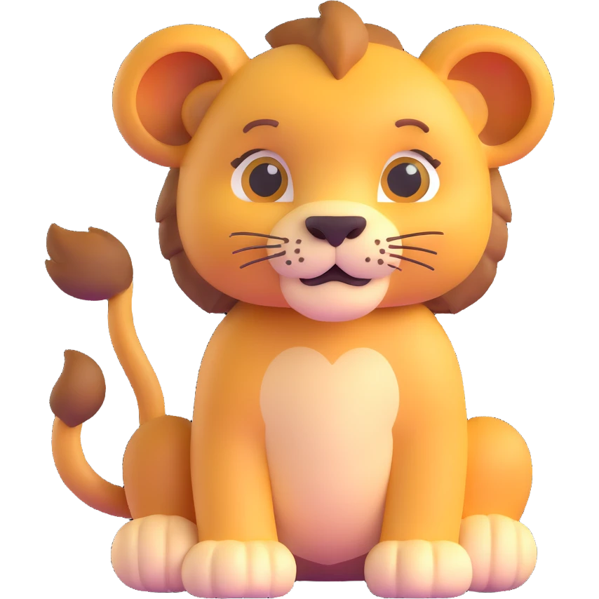 adorable lion cub emoji