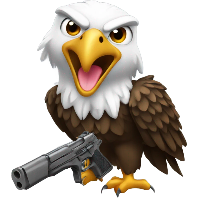 Eagle with gun emoji