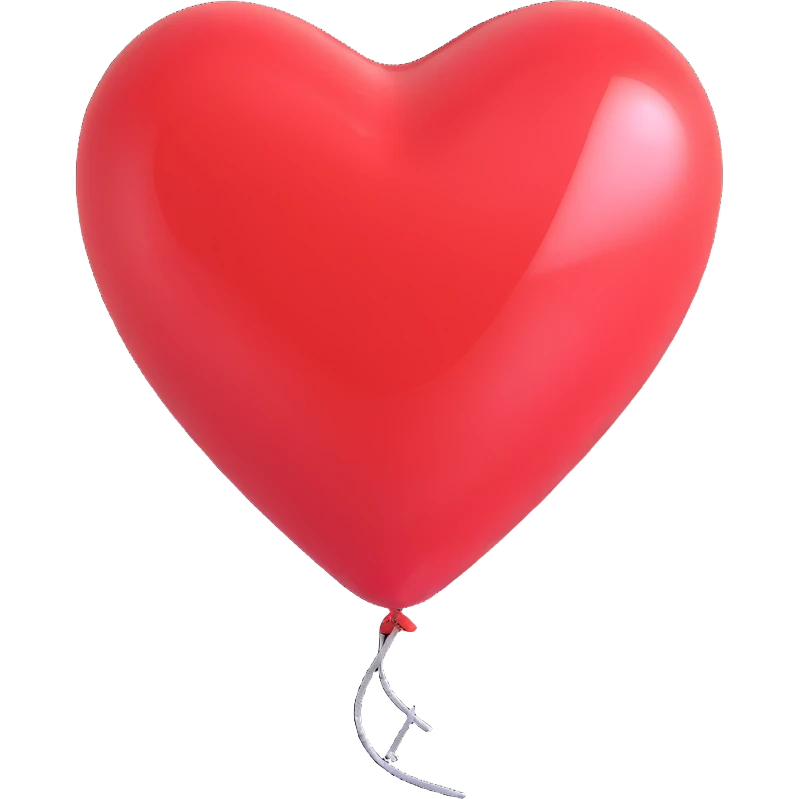 heart balloon white glossy emoji