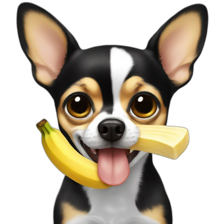 chihuahua eatsbanana emoji