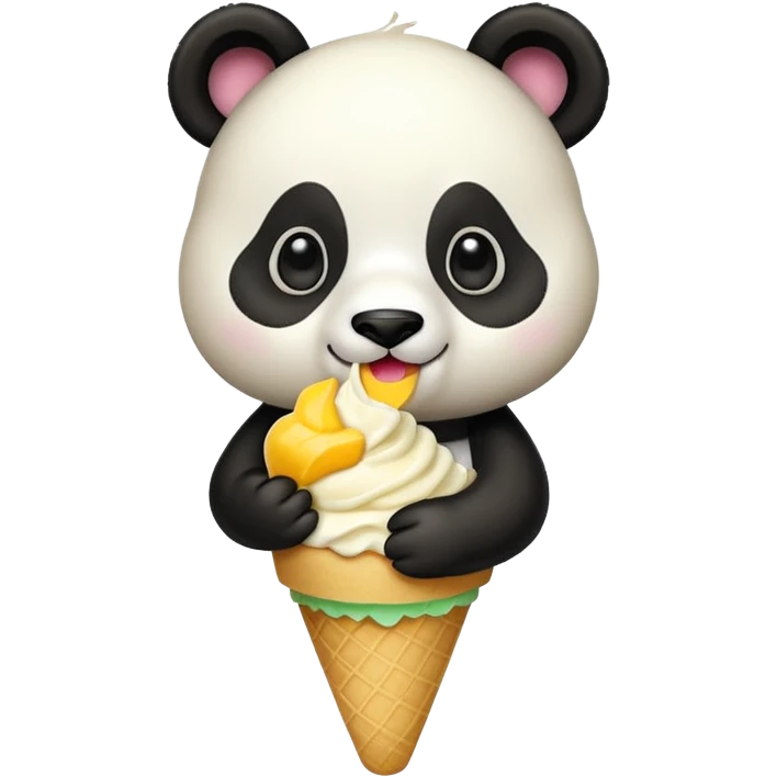 Panda eating mango icecream emoji