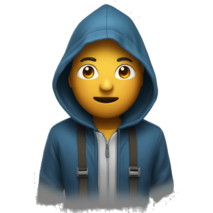 un garcon entrain de stream avec sa capuche emoji