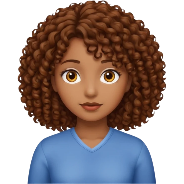 Una chica morena de cabello rizado emoji