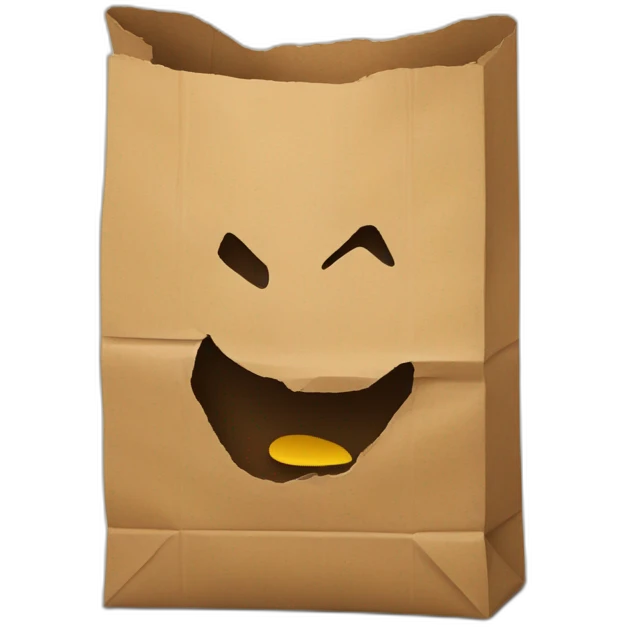Torn paper bag emoji