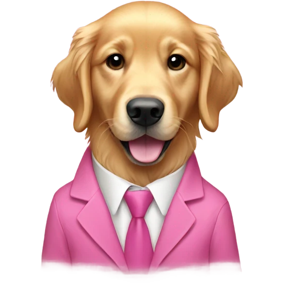 Golden retriever in pink suit  emoji