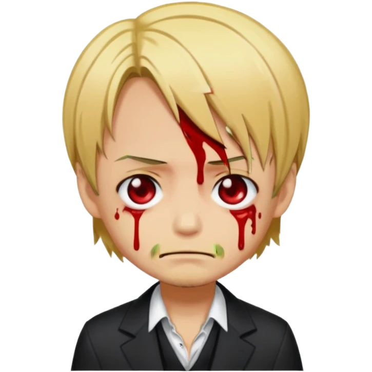 Related to chibi anime style characters of sanji animes character from his nose blood is dripping  emoji