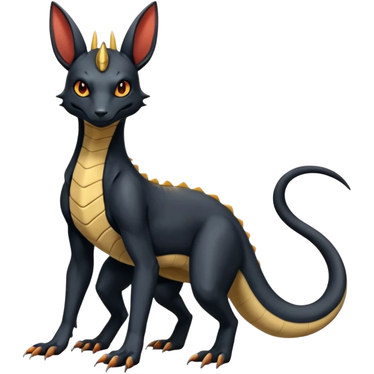 Salandit-Umbreon-Anubis-Fakémon-hybrid-creature (full body)  emoji