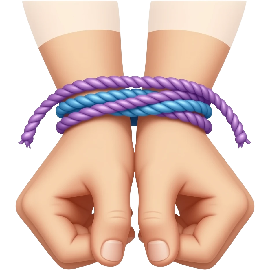 Hands Tied up using Purple/blue Ropes emoji