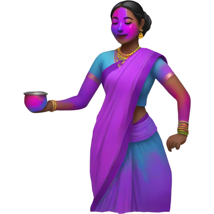 Woman playing Holi  emoji