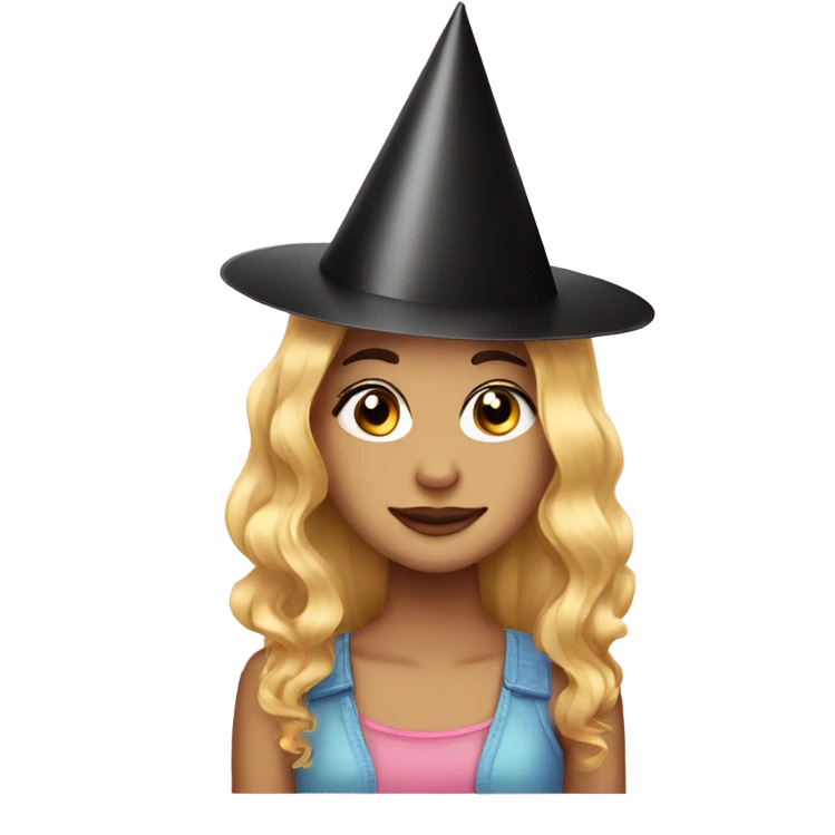 Birthday hat on a girl long hair big eyelashes emoji