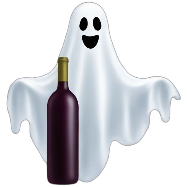 Ghost witb wine emoji
