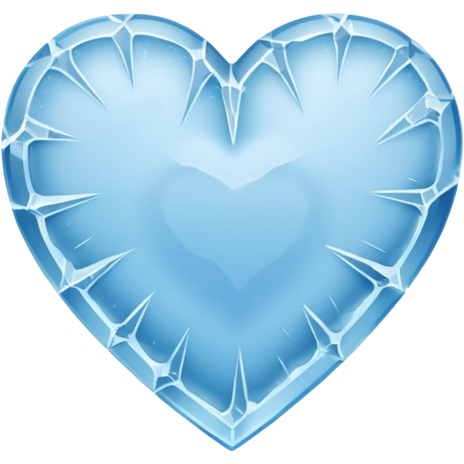 a flat heart that appears to be chiseled from a block of ice. Frost seems to grow on it emoji