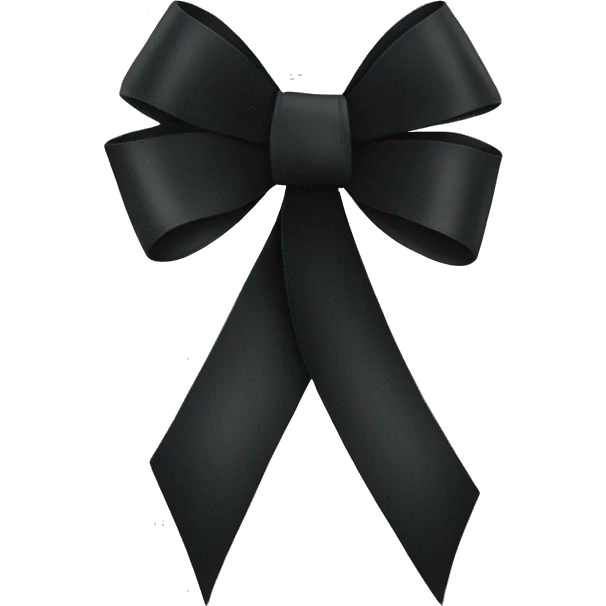 black ribbon tied in a bow emoji