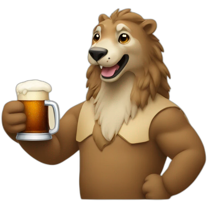 Cheaval qui boit une bierre emoji