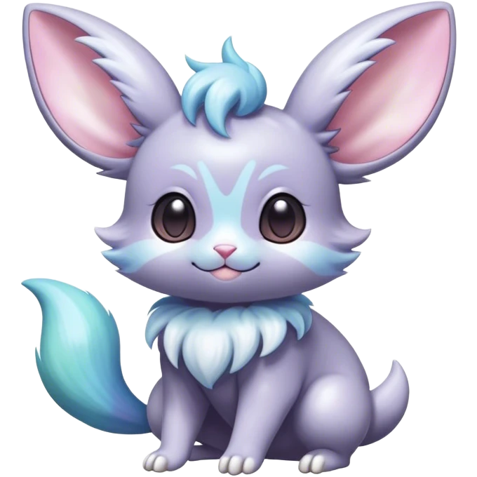 Shiny Vibrant Colorful Rare Minccino-Espurr-Cinccino-creature-hybrid emoji