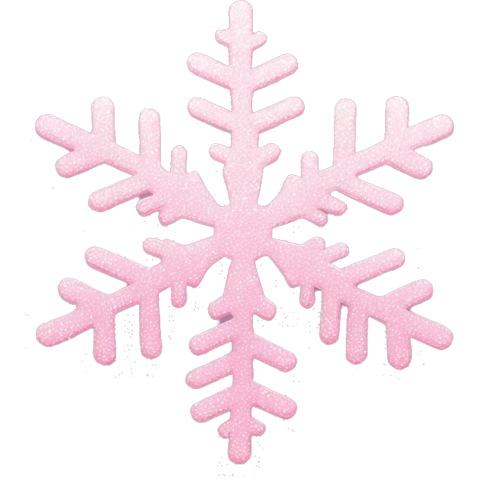 pastel pink glitter snowflake emoji