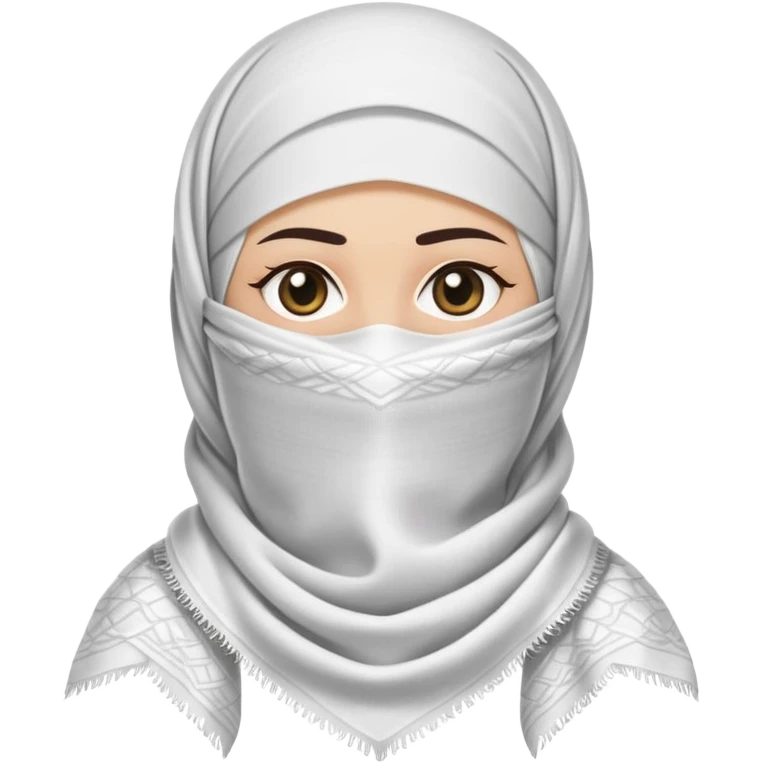 white shemagh traditional Middle Eastern headscarf simple iconic clear folds texture no face emoji