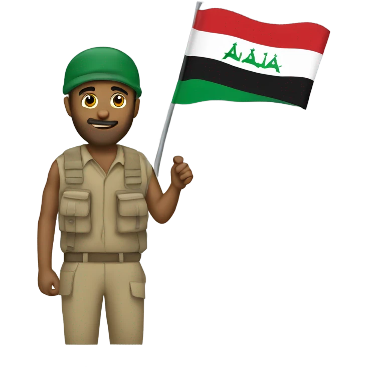 Iraq flag man holding emoji