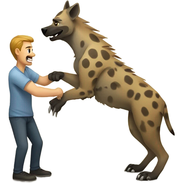 Strong Train handshaking hyena emoji