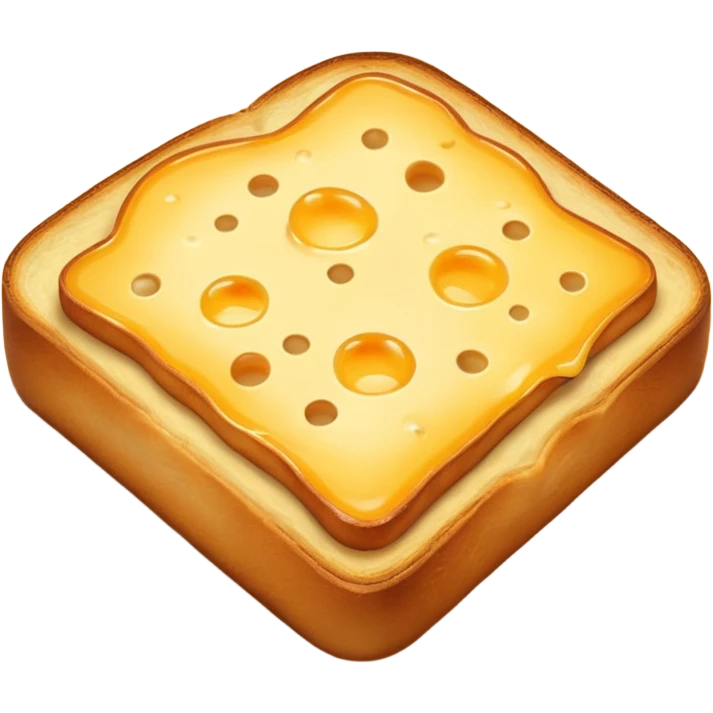 Closed cheese toast without a face emoji